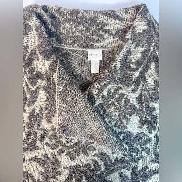 Chico's Brown and Cream Cowl Neck Sweater - Picture 9 of 10